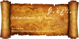Johanidesz Ákos névjegykártya
