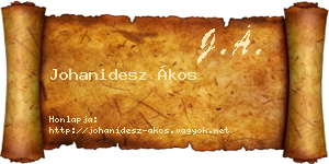 Johanidesz Ákos névjegykártya