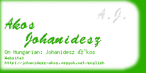 akos johanidesz business card